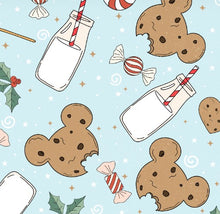 Load image into Gallery viewer, Christmas Cookies &amp; Milk Food Bundle Characters in White, Sage, Tan or Blue Bullet, DBP, Rib Knit + other fabrics