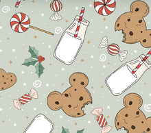 Load image into Gallery viewer, Christmas Cookies &amp; Milk Food Bundle Characters in White, Sage, Tan or Blue Bullet, DBP, Rib Knit + other fabrics