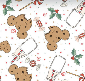 Christmas Cookies & Milk Food Bundle Characters in White, Sage, Tan or Blue Bullet, DBP, Rib Knit + other fabrics