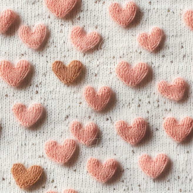 Neutral Valentine Sweater Knit Look Faux 3D Embroidery Look Bullet, DBP, Rib Knit, Velvet, Cotton Like Knits + other fabrics