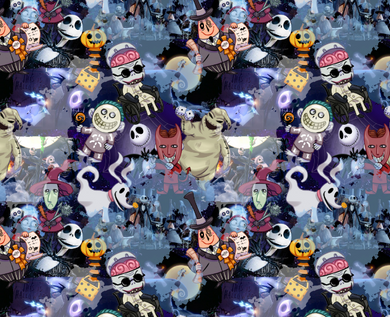 Made to Order Nightmare Before Christmas Halloween Scene Bullet, DBP, Rib Knit + other fabrics