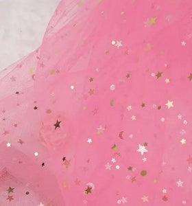 Ready to Ship Tulle Star Design in Baby Pink, Yellow & Hot Pink makes great bows, head wraps, bummies, and more.