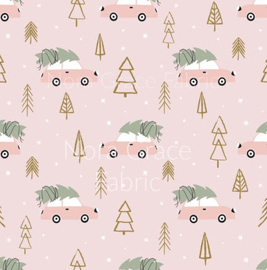 Pre-Order Pink Taking Home the Christmas Tree Bullet, DBP, Rib Knit, Cotton Lycra + other fabrics