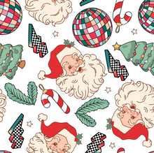 Load image into Gallery viewer, Rocking around Christmas Party with Santa Bundle in Red, White, Cream and Plaids Bullet, DBP, Rib Knit + other fabrics