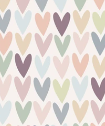 Pre-Order Pastel Purple, Pink, Blue Heart Valentine Shapes Bullet, DBP, Rib Knit, Cotton Lycra + other fabrics