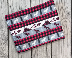 Ready to Ship Bullet Buffalo Plaid Winter Christmas Animals makes great bows, head wraps, bummies, and more.