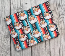 Load image into Gallery viewer, Ready to Ship Bullet Serape Cheetah Santa Christmas makes great bows, head wraps, bummies, and more.