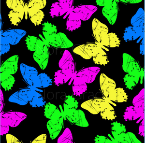 Pre-Order Rainbow Butterflies Animals Bullet, DBP, Rib Knit, Cotton Lycra + other fabrics