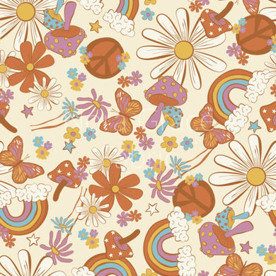 Pre-Order 70s Floral Rainbow Vibe Floral Animals Seasons Bullet, DBP, Rib Knit, Cotton Lycra + other fabrics