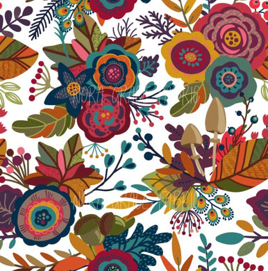 Pre-Order Fall Floral Arrangements Bullet, DBP, Rib Knit, Cotton Lycra + other fabrics