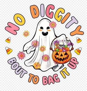 Sublimation- No Diggity Bout to Bag it up Halloween T-shirts, Sweatshirts, Mugs and much more!!