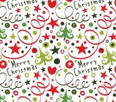 Pre-Order Merry Christmas Squiggles Bullet, DBP, Rib Knit, Cotton Lycra + other fabrics
