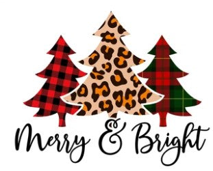 Sublimation- Merry & Bright Christmas Trees T-shirts, Sweatshirts, Mugs and much more!!
