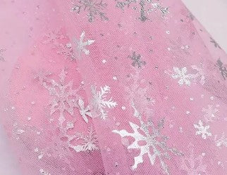 Ready to Ship Tulle Snowflake Design in Baby Pink, Red, White and Blue makes great bows, head wraps, bummies, and more.