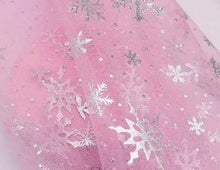 Load image into Gallery viewer, Ready to Ship Tulle Snowflake Design in Baby Pink, Red, White and Blue makes great bows, head wraps, bummies, and more.