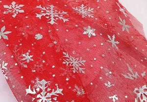 Ready to Ship Tulle Snowflake Design in Baby Pink, Red, White and Blue makes great bows, head wraps, bummies, and more.