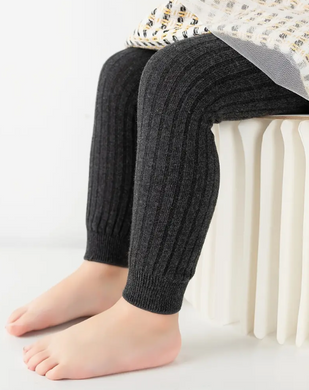 Ribbed Leggings-Black & Dark Gray