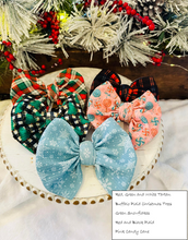 Load image into Gallery viewer, Christmas Knotted Headbands &amp; Matching Bow on Clips