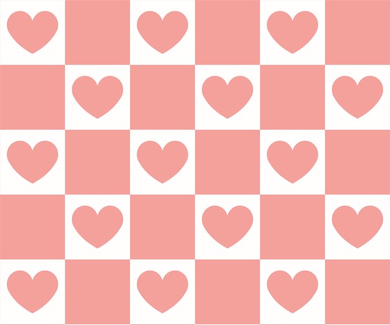 Pre-Order Pink & White Plaid Valentine Heart Shapes Bullet, DBP, Rib Knit, Cotton Lycra + other fabrics