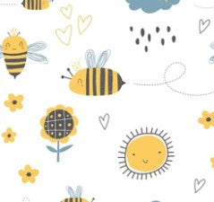 Pre-Order Baby Floral Bumble Bee Seasons Bullet, DBP, Rib Knit, Cotton Lycra + other fabrics