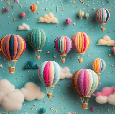 Made to Order 3D Hot Air Balloons Season Bullet, DBP, Rib Knit, Cotton Lycra + other fabrics