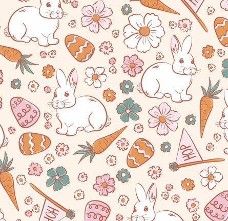 Hippity Hop Floral Easter Bunny Bullet, DBP, Rib Knit, Velvet, Cotton Like Knits + other fabrics