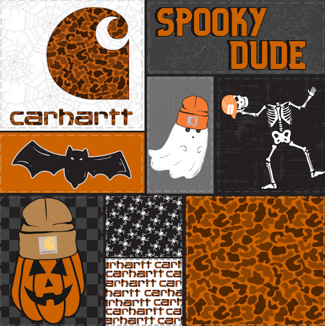 Spooky Dude Carhart Halloween Patchwork Bullet, DBP, Rib Knit, Velvet, Cotton Like Knits + other fabrics