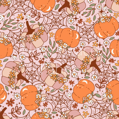 Pre-Order Spooky Halloween Fall Floral Bullet, DBP, Rib Knit, Cotton Lycra + other fabrics