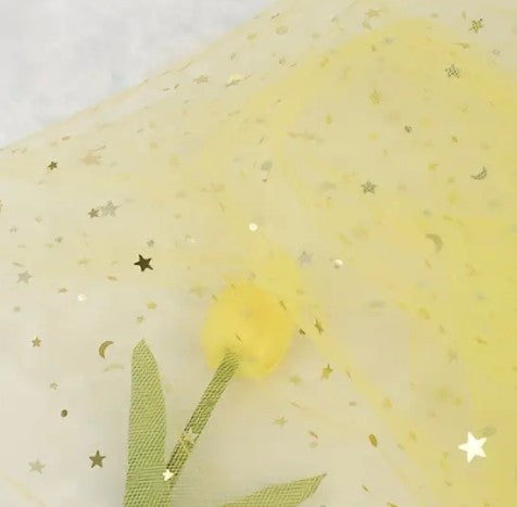 Ready to Ship Tulle Star Design in Baby Pink, Yellow & Hot Pink makes great bows, head wraps, bummies, and more.