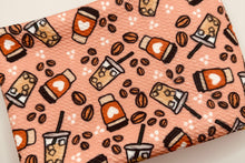Load image into Gallery viewer, Ready to Ship Bullet We Love Coffee Fall Food makes great bows, head wraps, bummies, and more.