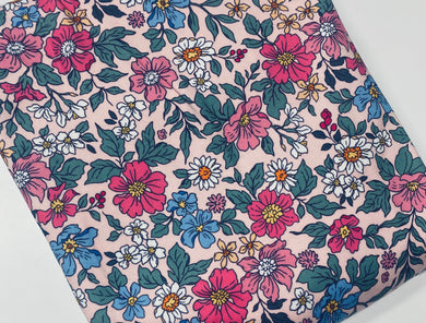 Pre-Order Pink Summer Wildflower Floral Bullet, DBP, Rib Knit, Cotton Lycra + other fabrics