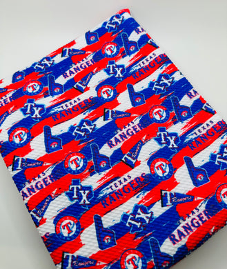 Ready to Ship Bullet Texas Rangers Sports/Teams makes great bows, head wraps, bummies, and more.