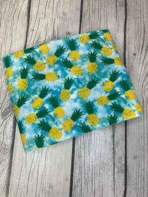 Ready to Ship Rib Knit Blue Paint Splat Pineapples Food makes great bows, head wraps, bummies, and more.