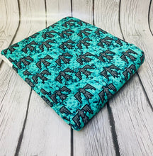 Load image into Gallery viewer, Ready to Ship DBP Turquoise Thunderbird Leopard Animal Western makes great bows, head wraps, bummies, and more.