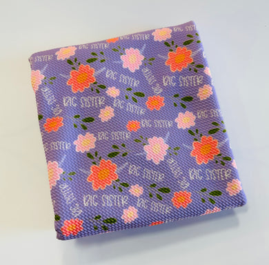 Ready to Ship Bullet fabric Big Sister Lavender Title makes great bows, head wraps, bummies, and more.