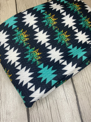 Ready to Ship Bullet Fabric Teal Cheetah Aztec Western Animals makes great bows, head wraps, bummies, and more.