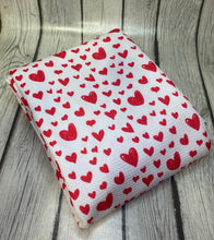 Load image into Gallery viewer, Ready to Ship Bullet Doodle Red Hearts Valentine Shapes makes great bows, head wraps, bummies, and more.