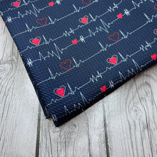 Load image into Gallery viewer, Ready to Ship Bullet fabric Heartbeat Black Medical Career makes great bows, head wraps, bummies, and more.