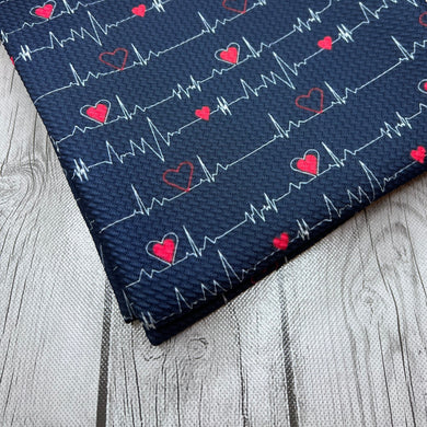 Ready to Ship Bullet fabric Heartbeat Black Medical Career makes great bows, head wraps, bummies, and more.