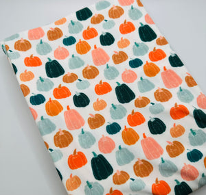 Ready to Ship DBP Fabric Fall Pumpkins Thanksgiving Food makes great bows, head wraps, bummies, and more.