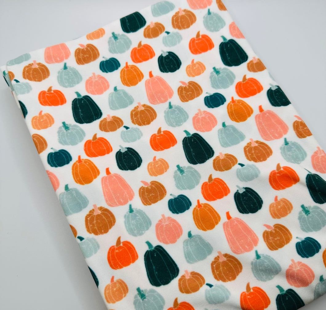 Ready to Ship DBP Fabric Fall Pumpkins Thanksgiving Food makes great bows, head wraps, bummies, and more.