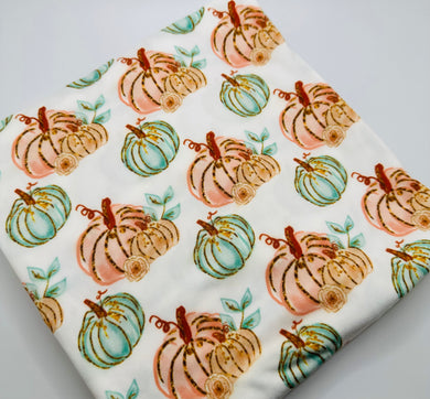 Ready to Ship DBP Peach and Aqua Fall Pumpkins Food makes great bows, head wraps, bummies, and more.