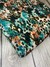 Load image into Gallery viewer, Ready to Ship Velvet Western Teal Cowhide Animals makes great bows, head wraps, bummies, and more.