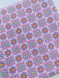 Pre-Order Retro Plaid Daisy Floral Bullet, DBP, Rib Knit, Cotton Lycra + other fabrics