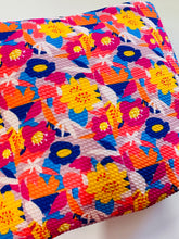 Load image into Gallery viewer, Ready to Ship Bullet fabric (Misprint Not Seamless) Tropical Pink, Yellow &amp; Orange Floral Prints makes great bows, head wraps, bummies, and more.