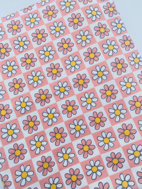 Ready to Ship DBP Retro Plaid Daisy Floral makes great bows, head wraps, bummies, and more.