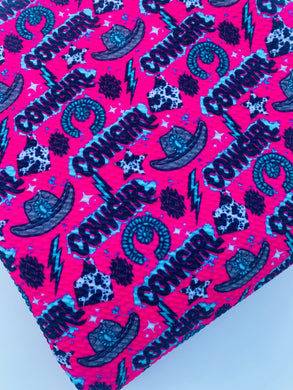 Ready to Ship Bullet Hot Pink Cowgirl Western makes great bows, head wraps, bummies, and more.
