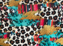 Load image into Gallery viewer, Ready to Ship Velvet Serape Cheetah Brushstrokes Animal Western makes great bows, head wraps, bummies, and more.