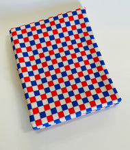 Load image into Gallery viewer, Ready to Ship Bullet Blue &amp; Red Vans Inspired Fourth of July Checkered Shapes makes great bows, head wraps, bummies