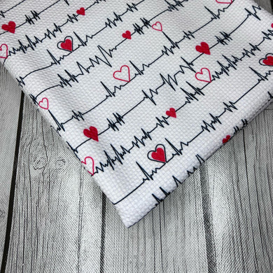 Ready to Ship Bullet fabric Heartbeat White Medical Career makes great bows, head wraps, bummies, and more.